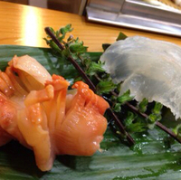 赤貝とひらめのお造り