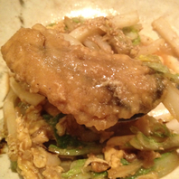 大粒牡蠣と白菜のオイスターソース炒め