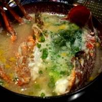 伊勢海老のお刺身、味噌汁