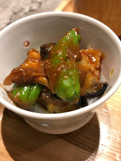 エリンギ、茄子の味噌和え