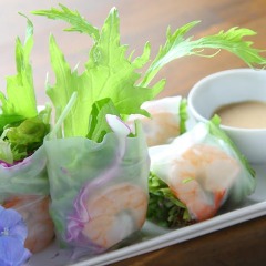 シャキシャキ野菜と海老の生春巻